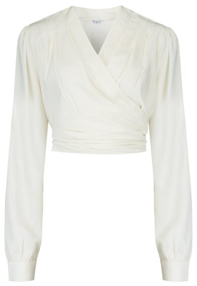 The Darla Long Sleeve Wrap Blouse in Antique White – Just Landed | Kitty Darling