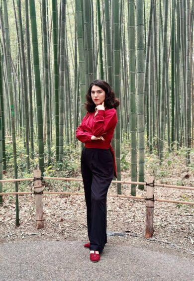 The Darla Long Sleeve Wrap Blouse in Wine – New In | Kitty Darling