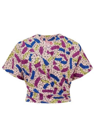 The Darla Short Sleeve Wrap Blouse in Confetti Print True & – New In | Kitty Darling