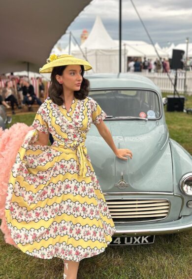 The Darla Short Sleeve Wrap Blouse in Daydream Print – New In | Kitty Darling