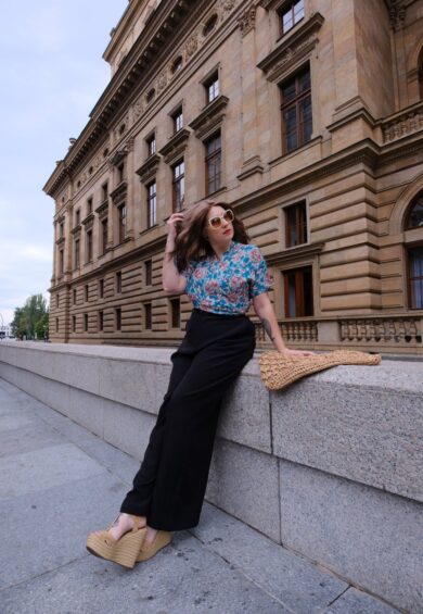 The Darla Short Sleeve Wrap Blouse in Summer Breeze Print – New In | Kitty Darling