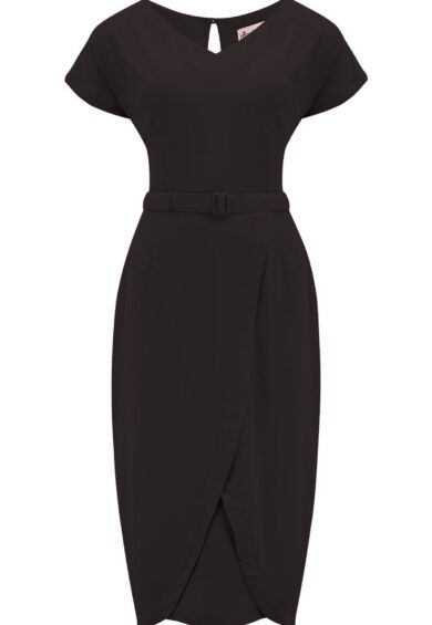 The Dita V Neck Sheath Dress in Black – New In | Kitty Darling
