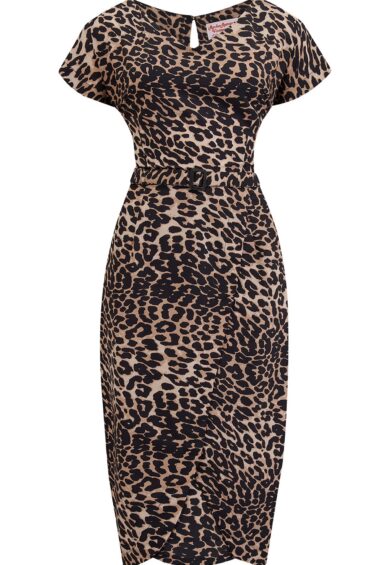The Dita V Neck Sheath Dress in Leopard Print – New In | Kitty Darling
