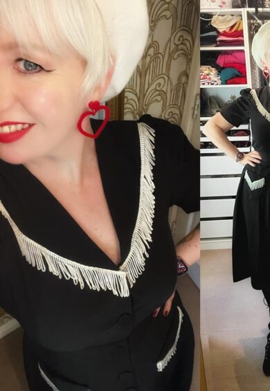 The Dolly Fringed Dress in Black With Ivory – New In | Kitty Darling