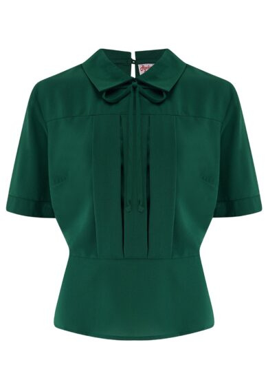 The Elsie Blouse in Green True Authentic Late 40s Early 1950s Style – New In | Kitty Darling