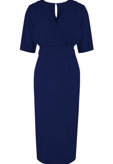 The Evelyn Wiggle Dress in Navy – New In | Kitty Darling