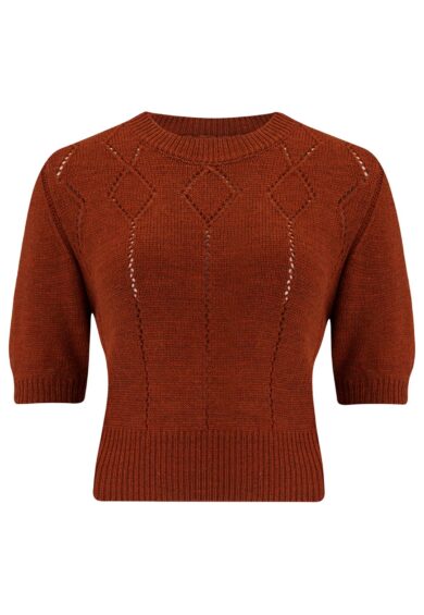 Home 26 The Frances Short Sleeve Pullover Jumper in Cinnamon – New In | Kitty Darling