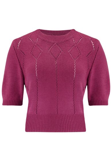 The Frances Short Sleeve Pullover Jumper in Fuchsia Pink – New In | Kitty Darling