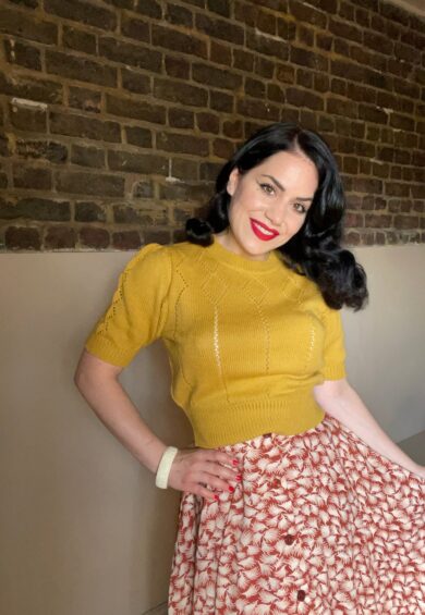 The Frances Short Sleeve Pullover Jumper in Light Mustard – New In | Kitty Darling