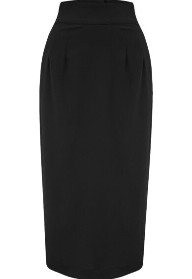 The Jitterbug Pencil Skirt with Kick-Pleat in Black – New In | Kitty Darling
