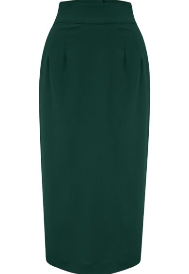 The Jitterbug Pencil Skirt with Kick-Pleat in Green – New In | Kitty Darling