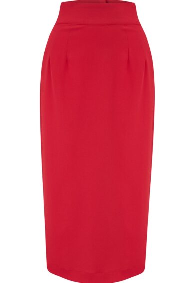 The Jitterbug Pencil Skirt with Kick-Pleat in Red – New In | Kitty Darling