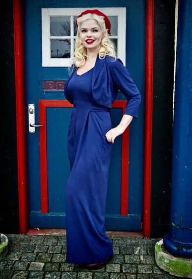 The Lana Palazzo Jump Suit & Bolero 2pc Set in Navy – New In | Kitty Darling