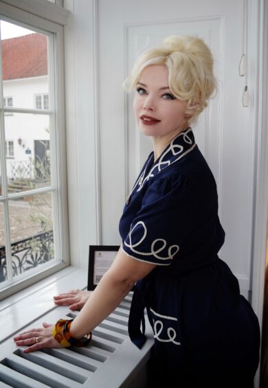 The Loopy-Lou Shirtwaister Dress in Navy with Contrast RicRac – New In | Kitty Darling