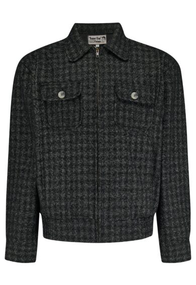 The Mens Ricky Sport Jacket In Black Atomic Fleck 100% Wool With Satin Lining .. 1950s Vintage Menswear – New In | Kitty Darling