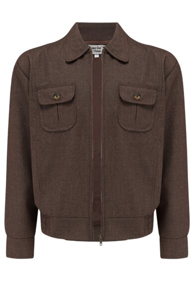 The Mens Ricky Sport Jacket In Brown Slub Weave Viscose With Satin Lining .. 1950s Vintage Menswear – Just Landed | Kitty Darling