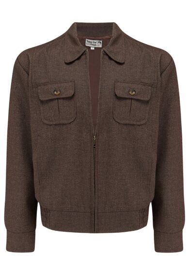 The Mens Ricky Sport Jacket In Brown Slub Weave Viscose With Satin Lining .. 1950s Vintage Menswear – Just Landed | Kitty Darling