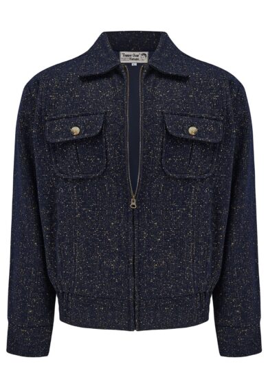 The Mens Ricky Sport Jacket In Navy Fleck .. 100% Wool Outer & Satin Lining .. 1950s Vintage Menswear – Just Landed | Kitty Darling