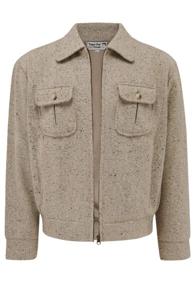 The Mens Ricky Sport Jacket In Stone Fleck .. 100% Wool Outer & Satin Lining .. 1950s Vintage Menswear – Just Landed | Kitty Darling