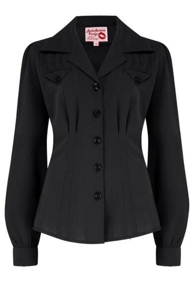 Home 6 The Polly Long Sleeve Blouse in Black – New In | Kitty Darling