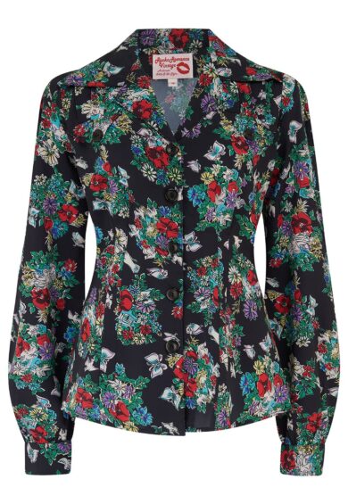 The Polly Long Sleeve Blouse in Secret Garden Print – New In | Kitty Darling