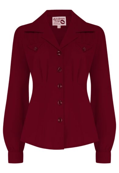 The Polly Long Sleeve Blouse in Wine – New In | Kitty Darling