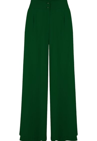 The Sophia Palazzo Wide Leg Trousers in Green – Just Landed | Kitty Darling