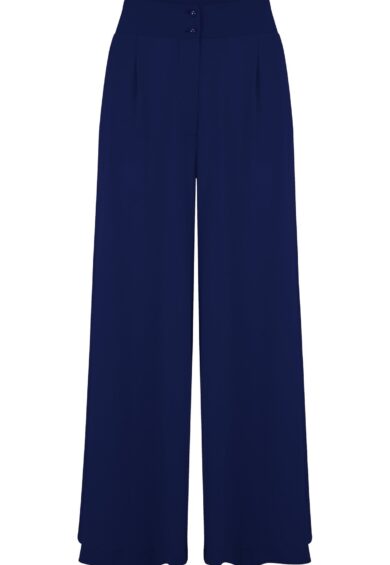 The Sophia Palazzo Wide Leg Trousers in Navy – New In | Kitty Darling