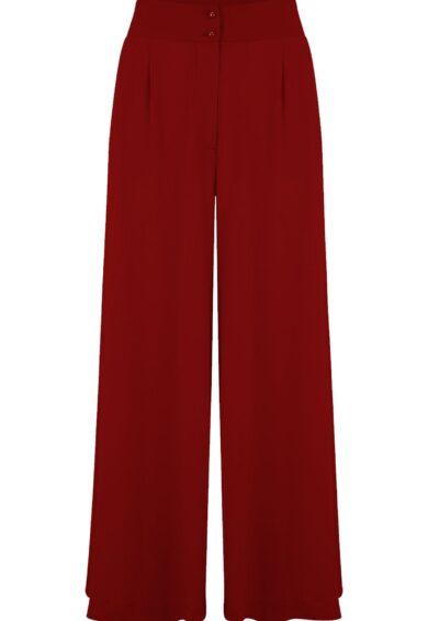 The Sophia Palazzo Wide Leg Trousers in Wine – Just Landed | Kitty Darling