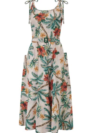 The Suzy Sun Dress in Tiki Palm From The 50s – New In | Kitty Darling