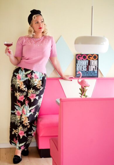 The Tallulah Diamanté & Pearl Short Sleeve Pullover in Rose Pink – New In | Kitty Darling