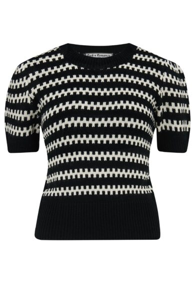 The Vera Short Sleeve Pullover Jumper in Black – Cardigans | Kitty Darling