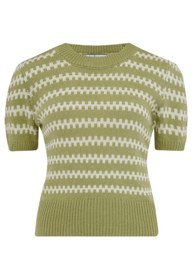 The Vera Short Sleeve Pullover Jumper in Sage Green – Cardigans | Kitty Darling