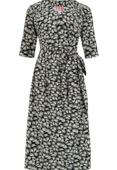 The Vivien Full Wrap Dress in Black Whisp – New In | Kitty Darling