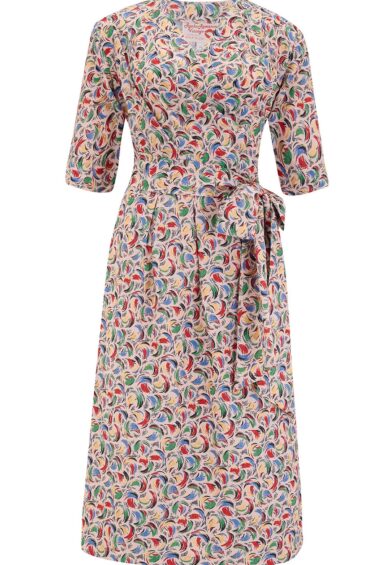 The Vivien Full Wrap Dress in Tutti Frutti Print – New In | Kitty Darling