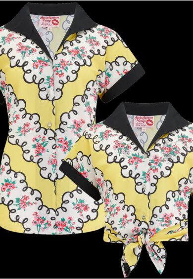 Tuck in or Tie Up Maria Blouse in Daydream Print Authentic 1950s – New In | Kitty Darling