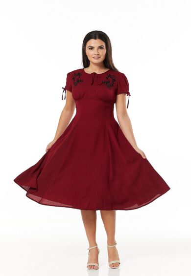 Ava Dress Burgundy – Dresses | Kitty Darling