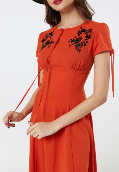 Ava Orange Dress – 50s Dresses, Dresses | Kitty Darling