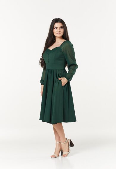 Dior Dress – Dark Green – 50s Dresses, Dresses | Kitty Darling