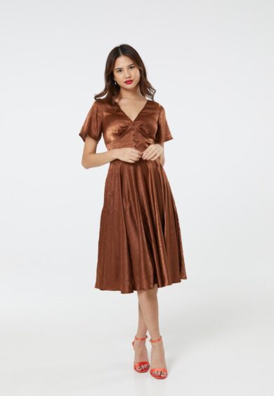 Kaylee Brown Dress in Recycled Fabric – 50s Dresses, Dresses | Kitty Darling