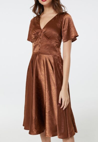 Kaylee Brown Dress in Recycled Fabric – 50s Dresses, Dresses | Kitty Darling