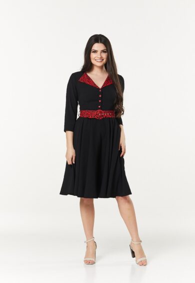 Lynette Black Animal Dress – 50s Dresses, Dresses | Kitty Darling