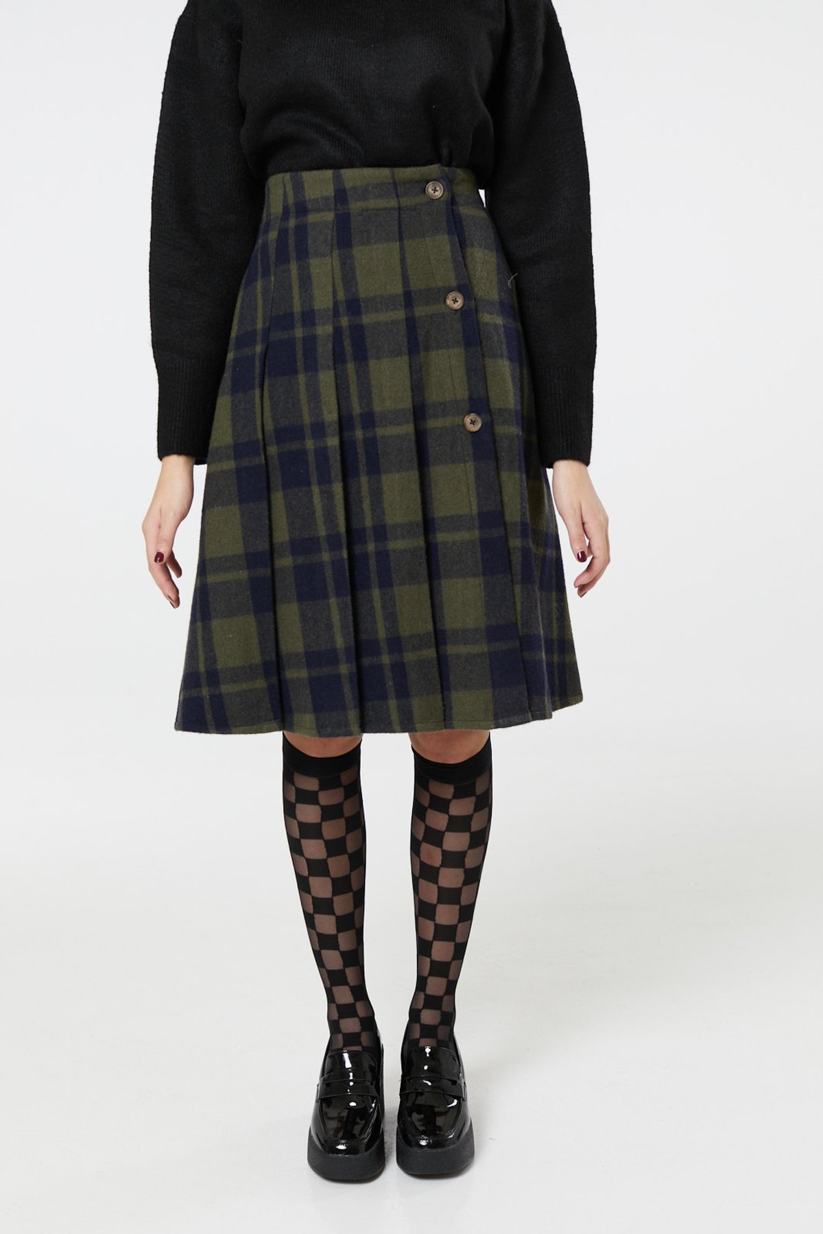 Pleated Skirt in Sage Green 1 Pleated Skirt in Sage Green