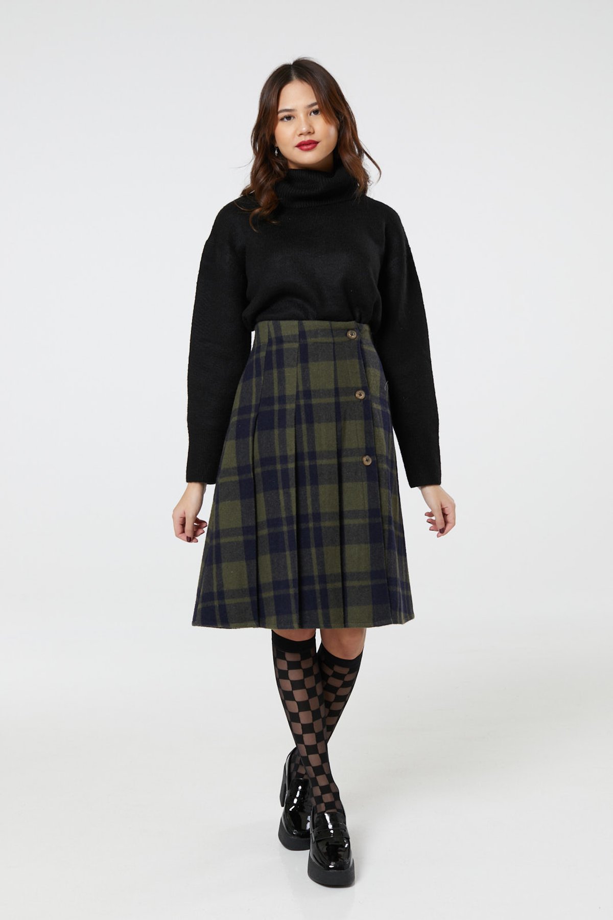 Pleated Skirt in Sage Green 3 Pleated Skirt in Sage Green - Image 3