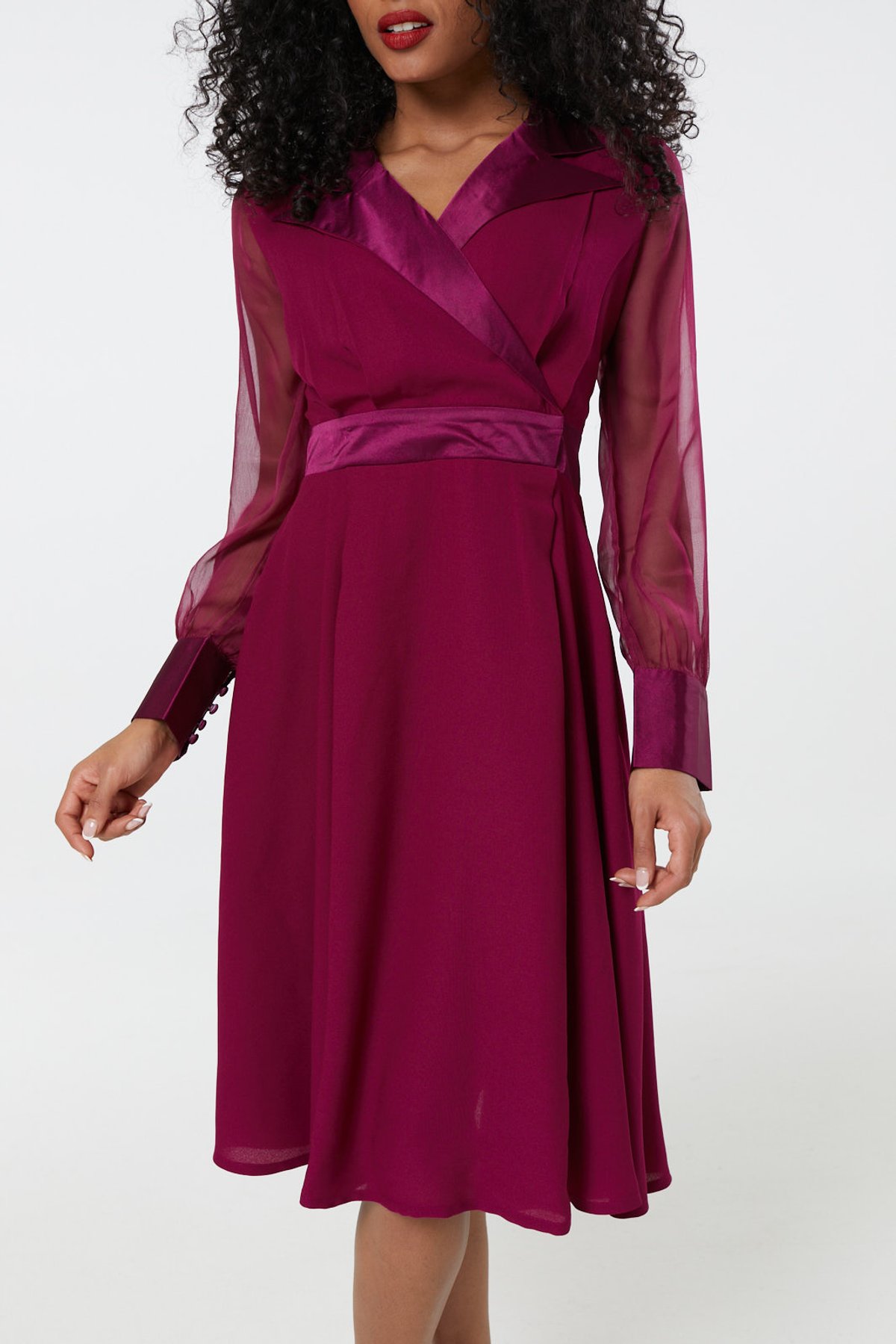 Polly Dress in Plum Colour 3 Polly Dress in Plum Colour - Image 3