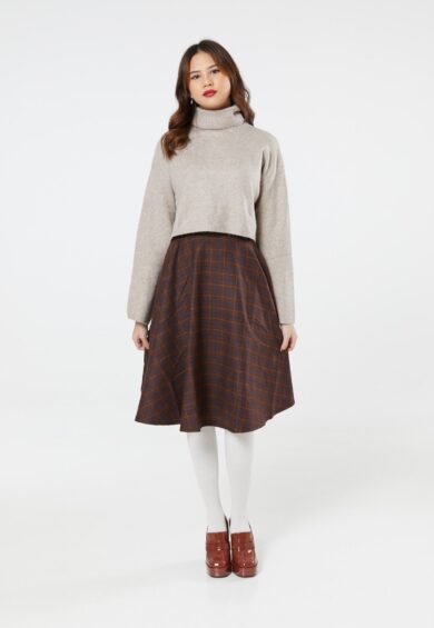 Sophie Skirt Blue and Brown – Skirt | Kitty Darling
