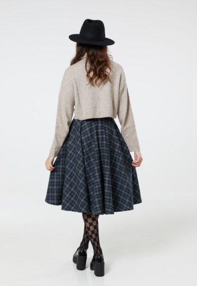 Sophie Skirt Blue Ink Check – Skirt | Kitty Darling