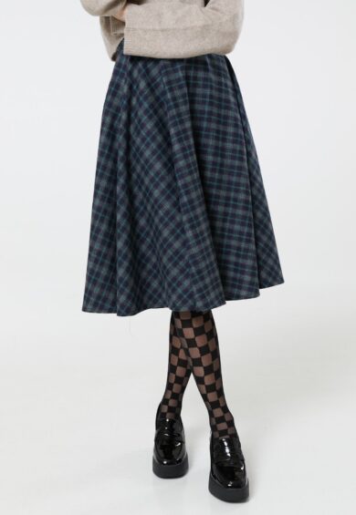 Sophie Skirt Blue Ink Check – Skirt | Kitty Darling