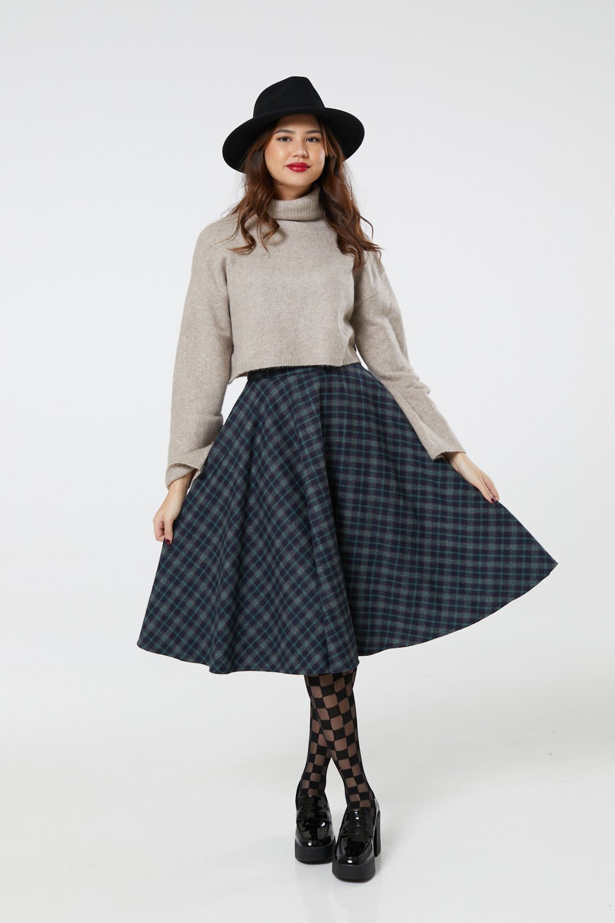 Sophie Skirt Blue Ink Check 3 Sophie Skirt Blue Ink Check - Image 3
