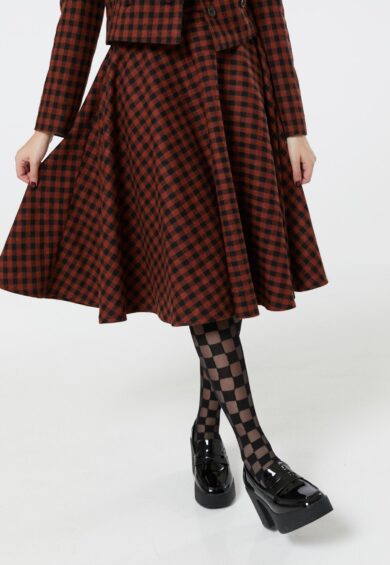Sophie Skirt Copper and Black Check – Skirt | Kitty Darling